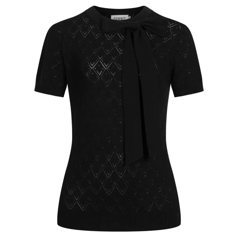 Black Vintage Knit Lace-up