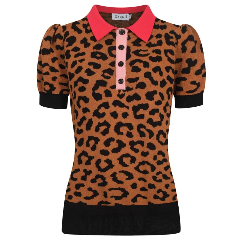 Brown Leopard Print Puff