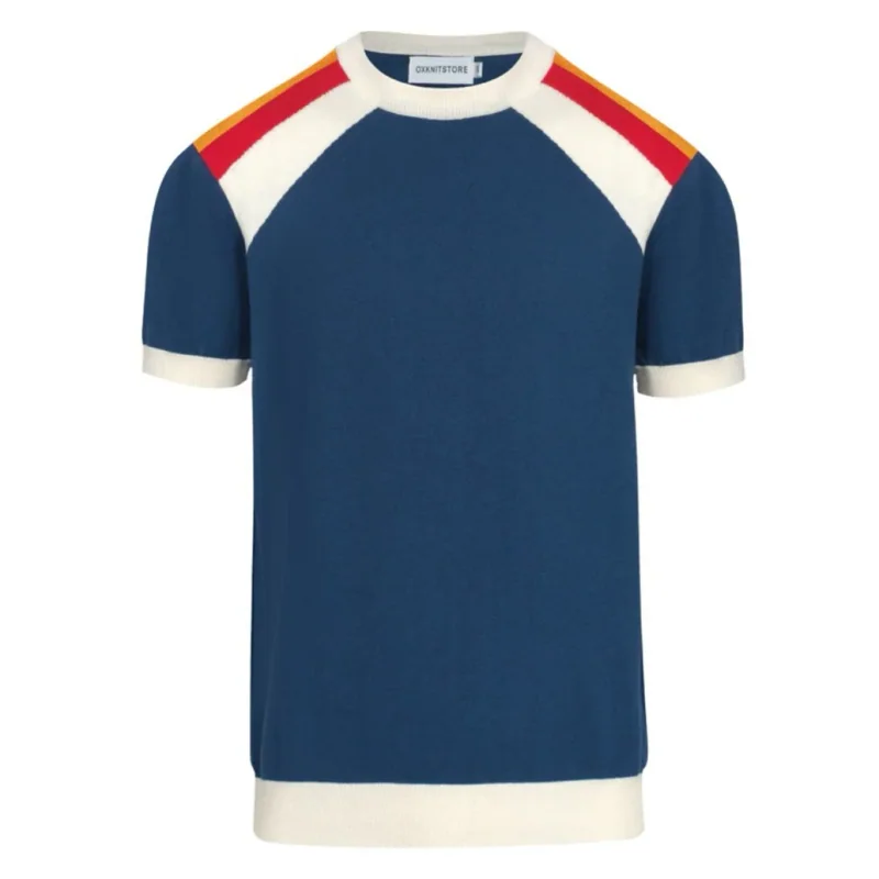 Colorblock Knit Tee Blue