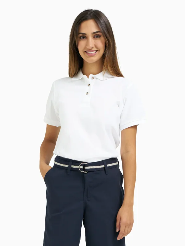 Cotton Pique Polo White
