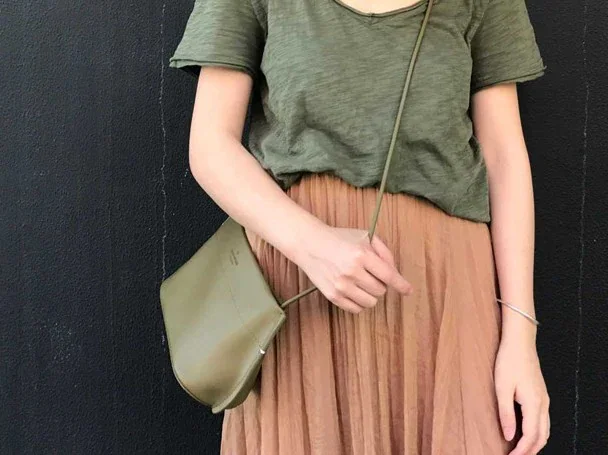 Cute Leather Red Green Bag