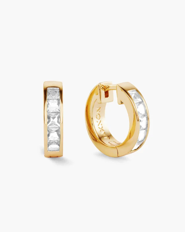 Emerald Cut Inset Hoop
