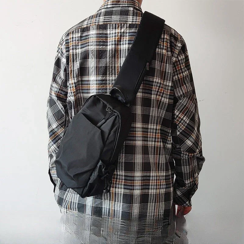 Nylon Black Large Sling Bag