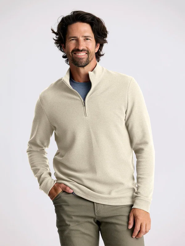 Waffle Quarter Zip Sandstone