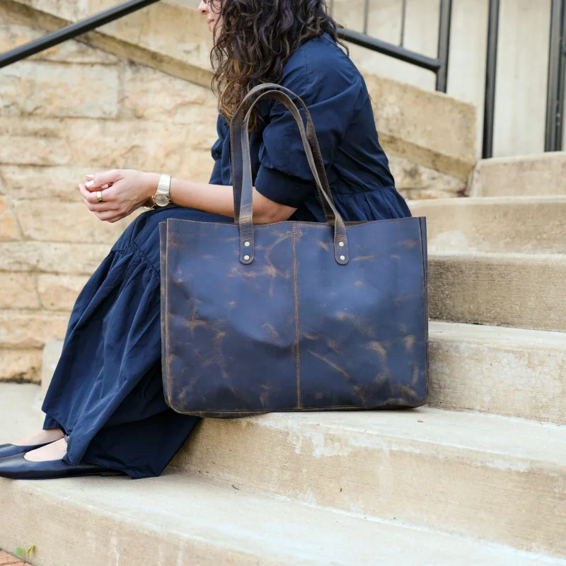Leather Shoulder Tote Bag