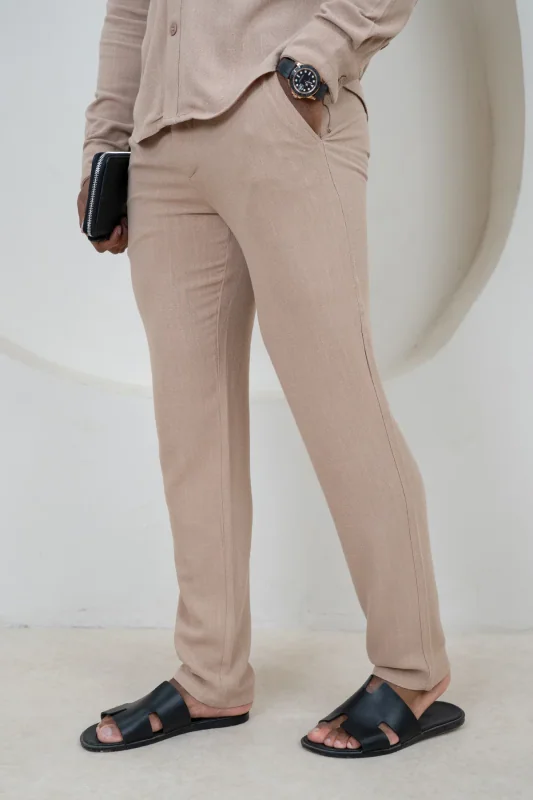 Linen Resort Trouser Stone