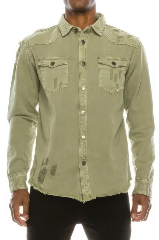 Long Sleeve Olive Denim