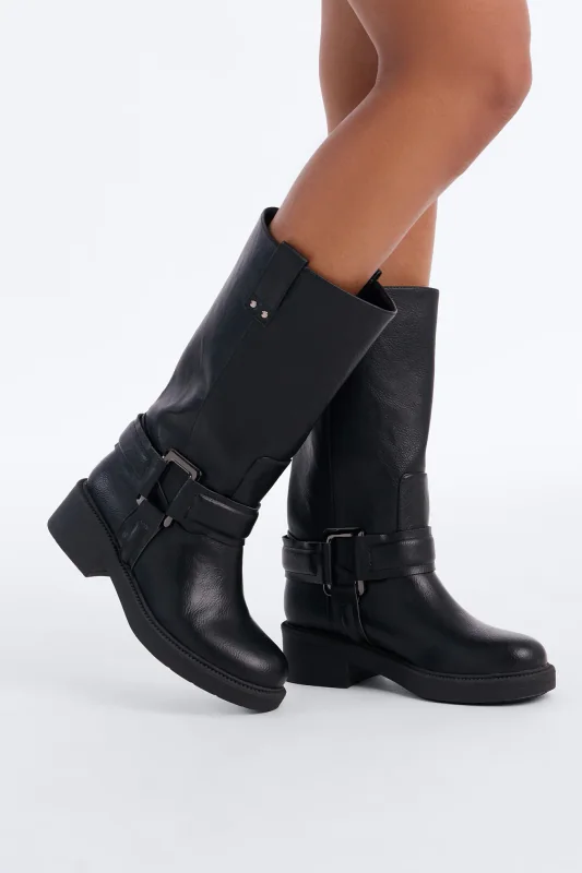 Malia Knee High Moto Boots