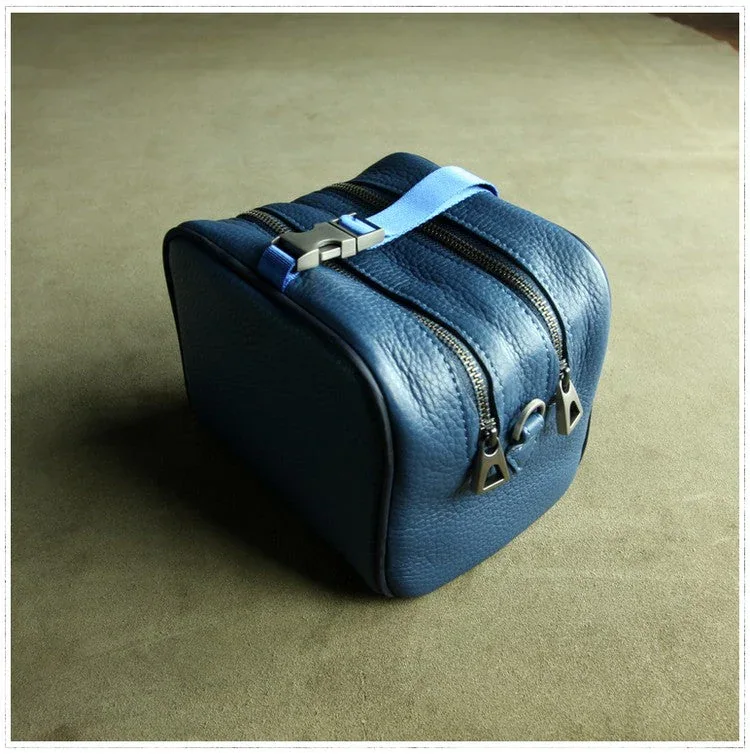 Mini Navy Leather Shoulder