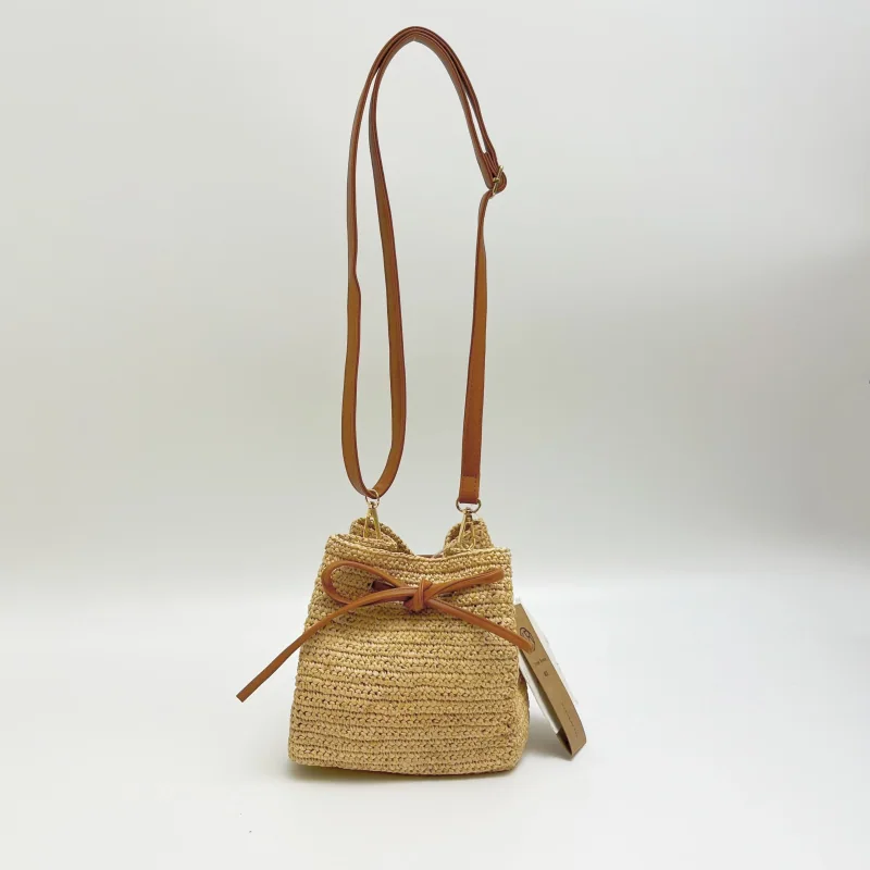 Mini Raffia Bucket Bag