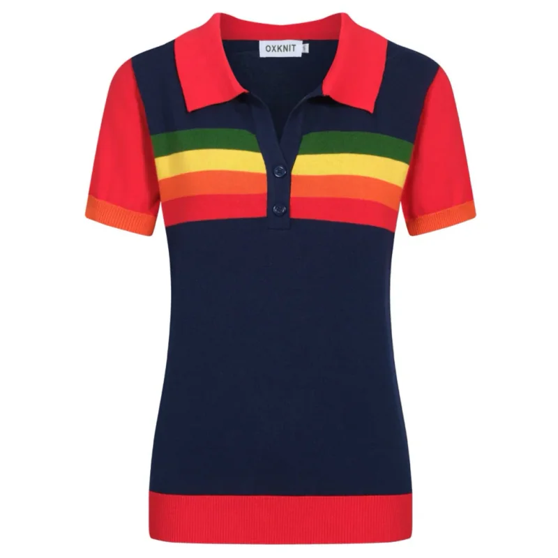 Navy Blue Rainbow Striped
