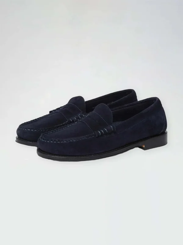 navy leather loafers