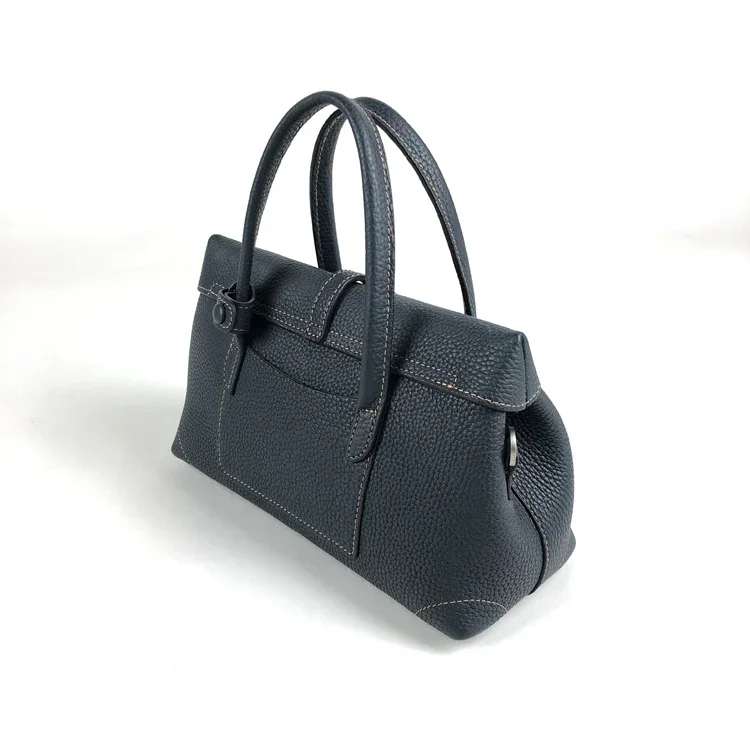Navy Work Leather Handbag Bag