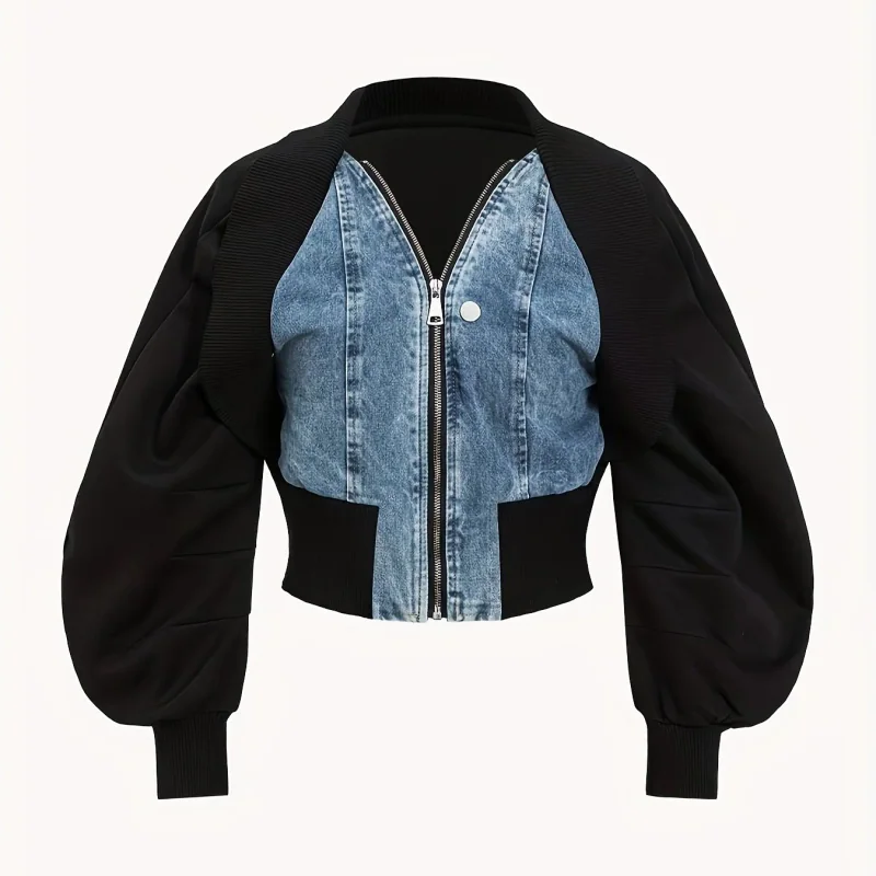 Plus-size Fashion Long-sleeved Denim Denim Jacket