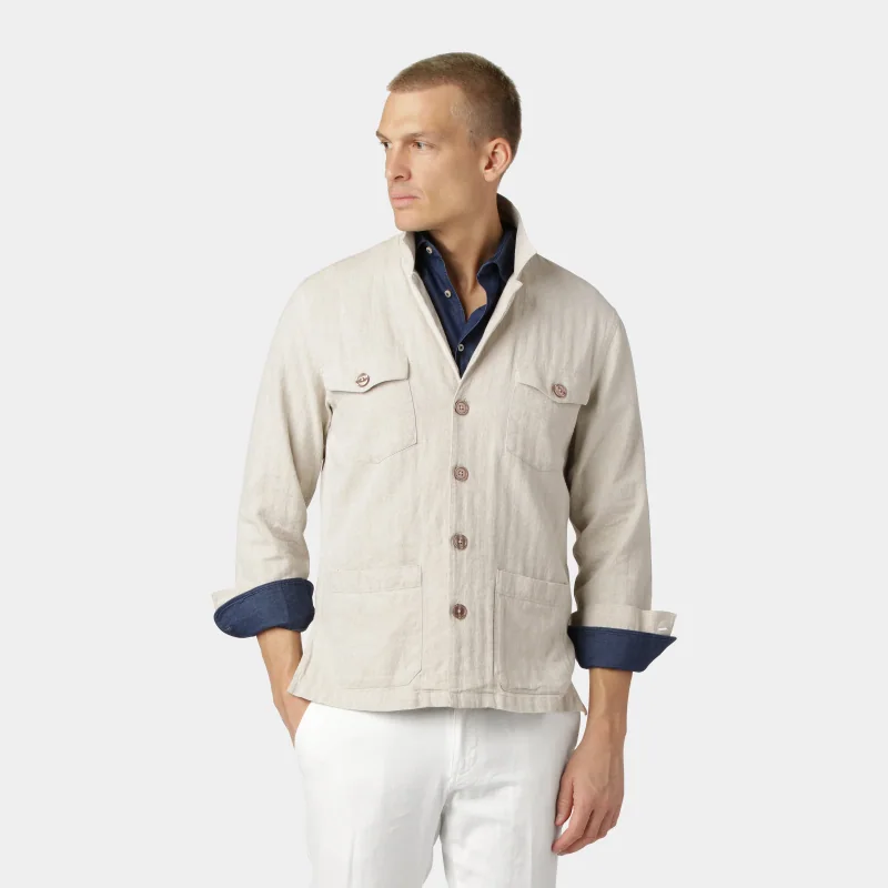 Sand Dressed Linen Overshirt