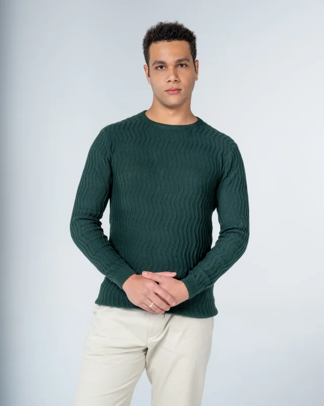 Forest Green Wavy Knit