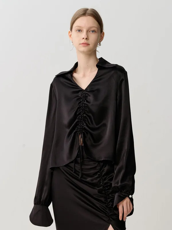 Silkinc Venus Ruched Silk Shirt