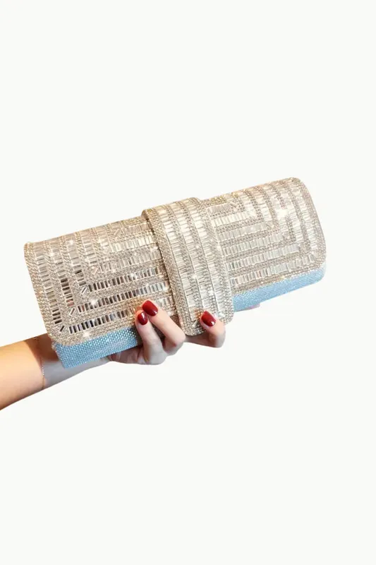 Silver Beaded Clutch