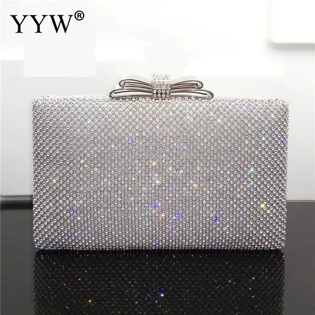 Silver Glitter Evening Clutch