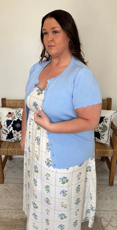 Sky Blue Scalloped Cardigan