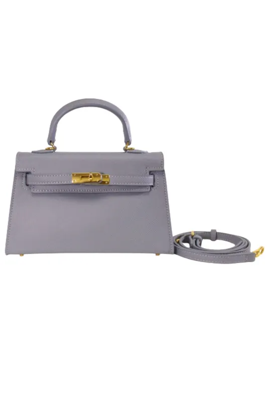 Sky Blue Top Handle Mini Latch Bag