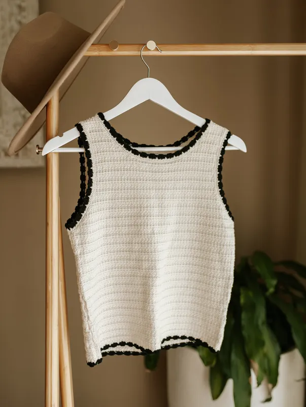 Sleeveless Crochet Knit Top