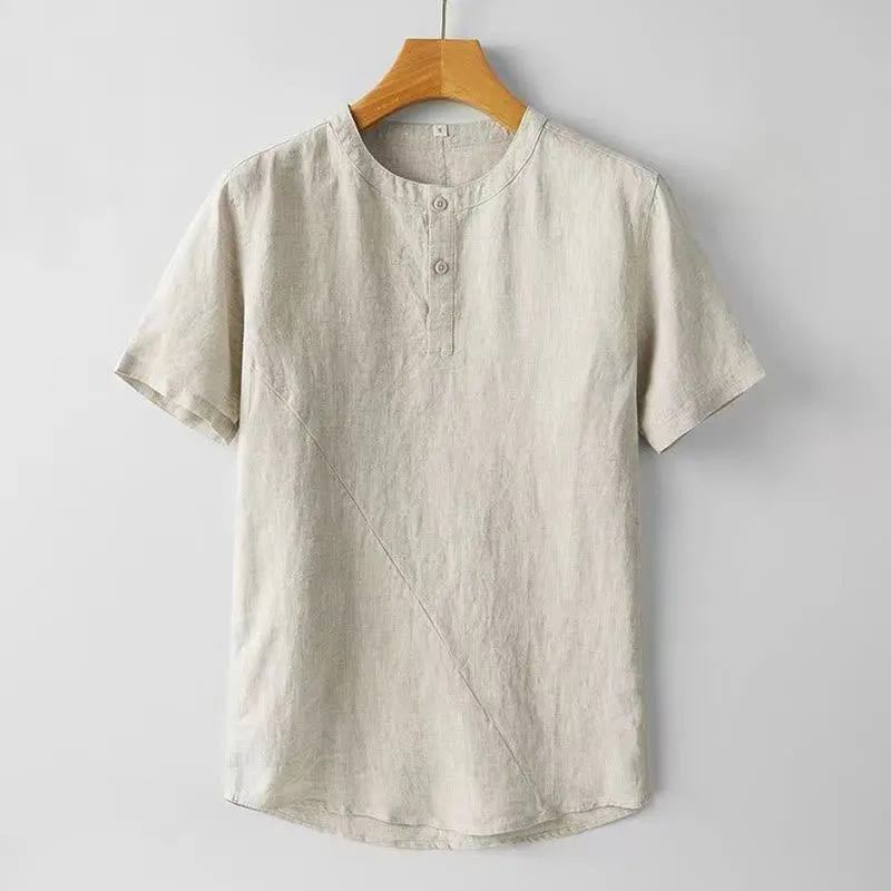 Solid Color Linen Shirt