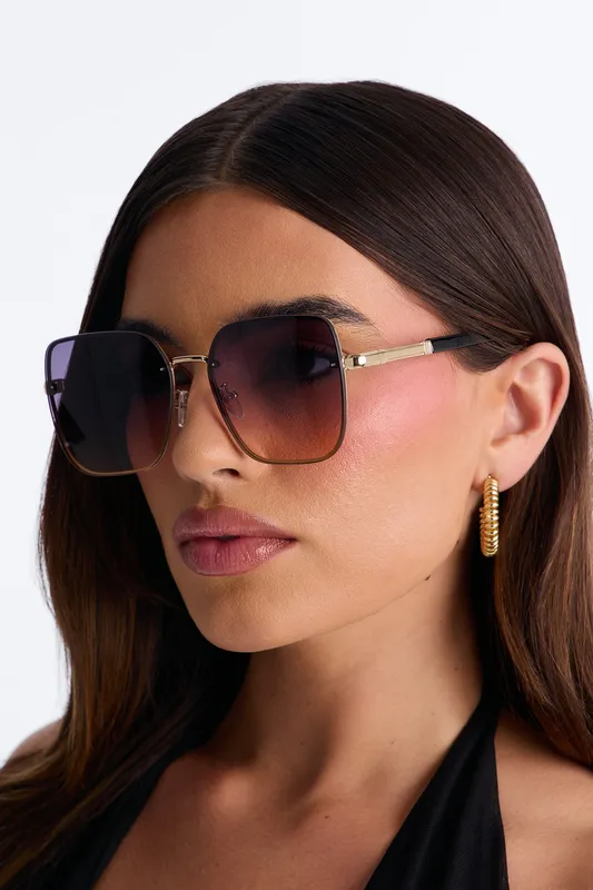 Sour Power Cat Eye Sunglasses Brown Combo