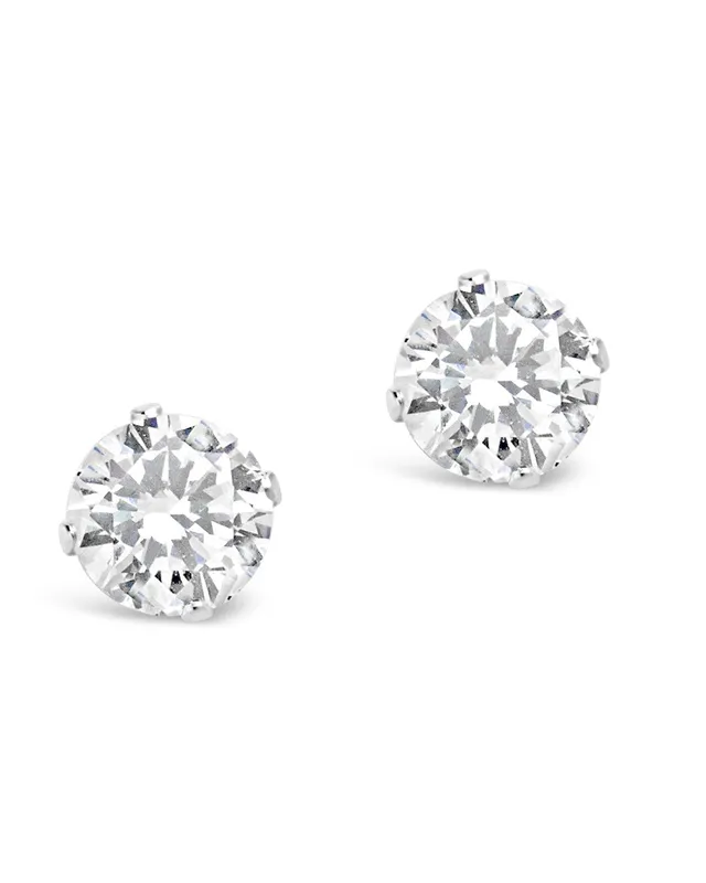 Sterling Silver 5mm Cz Stud Earrings