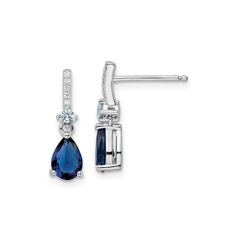 Sterling Silver Drop Earrings With Deep