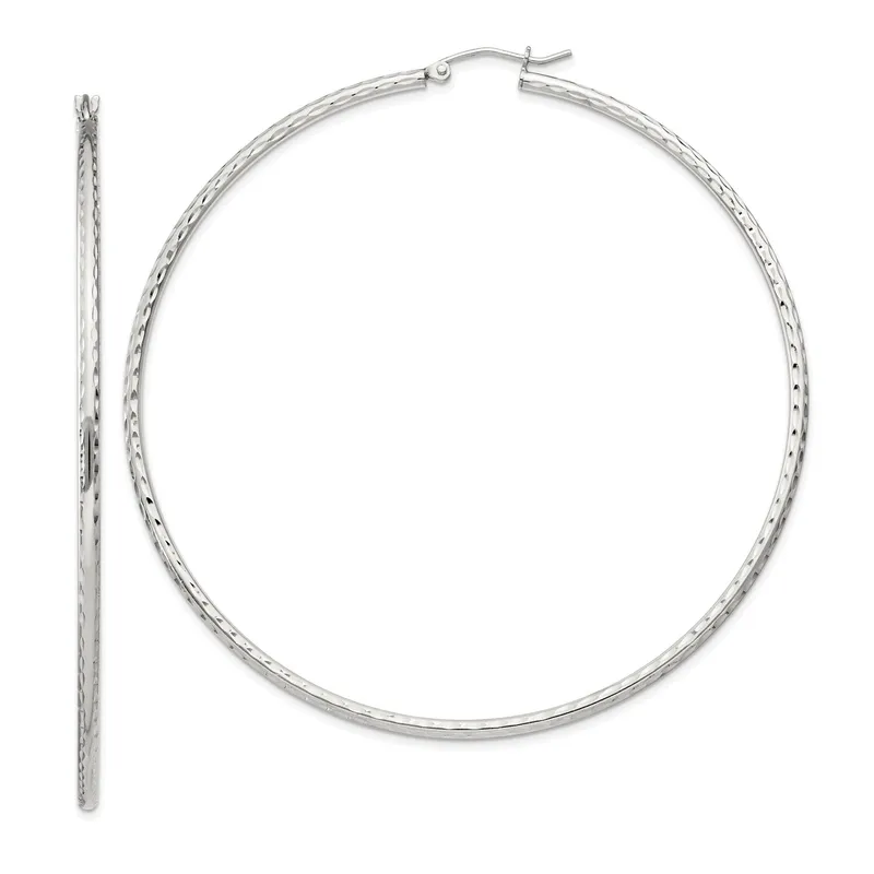 Sterling Silver Hoop Earrings, Large Lightweight