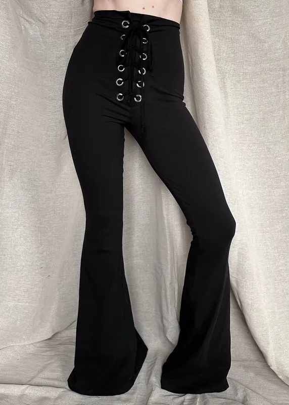 Stevie Flared Trousers Jersey Black