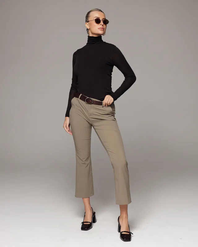 Stone Ankle Bootcut Trousers