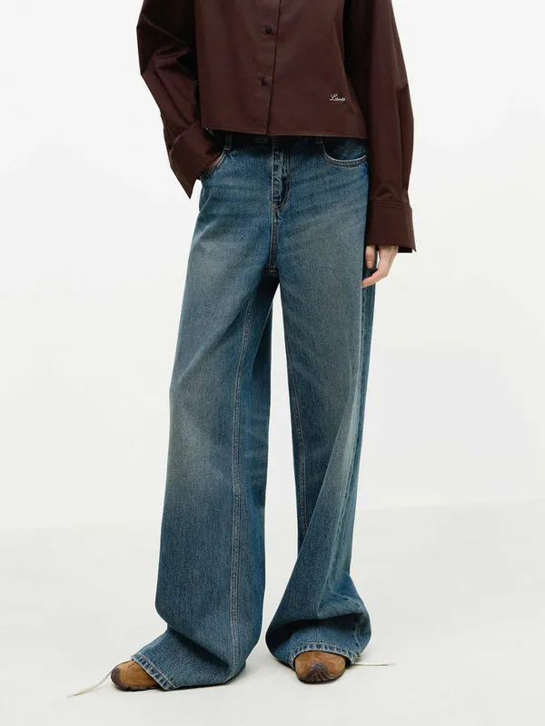 Straight Cut Cotton Jeans