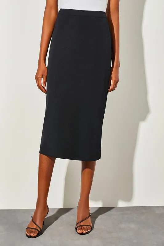 Straight Knit Midi Skirt