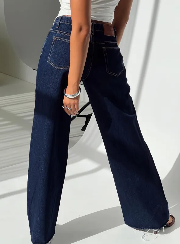 Straight-leg Jeans Darla Low Rise Straight Leg Jean Dark Blue