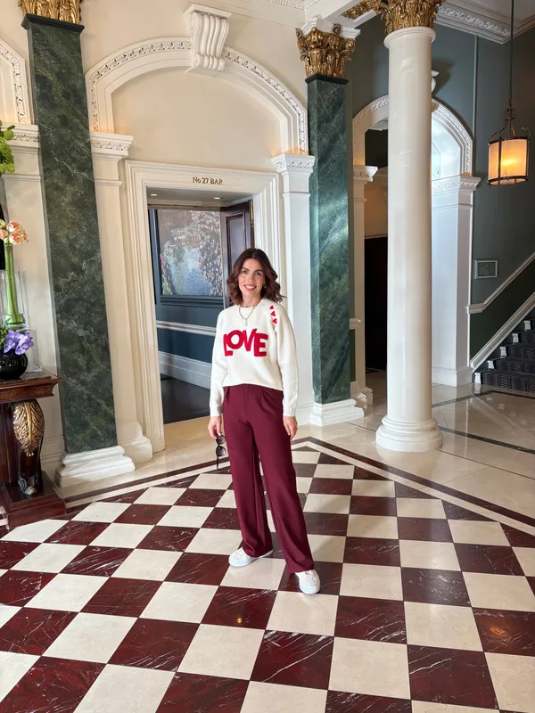 Straight Leg Trousers Burgundy