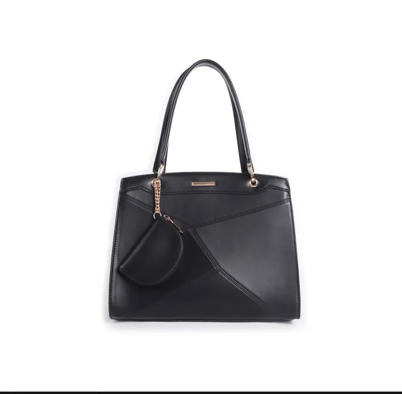 Structured Black Shoulder Bag