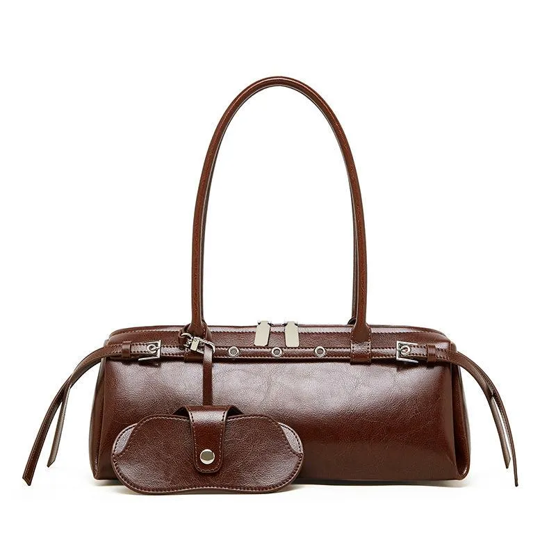 Structured Black Shoulder Bag