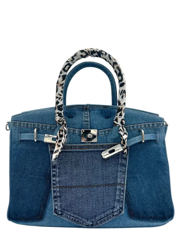 Structured Denim Tote