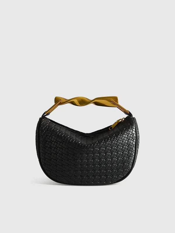 Structured Pu Leather Shoulder Bag