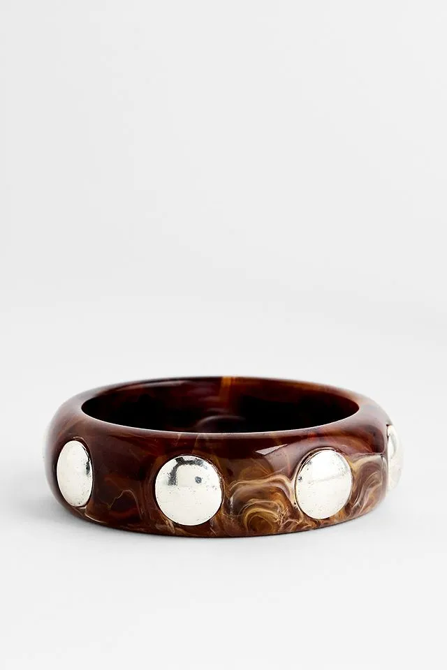 Studded Tortoiseshell Bangle
