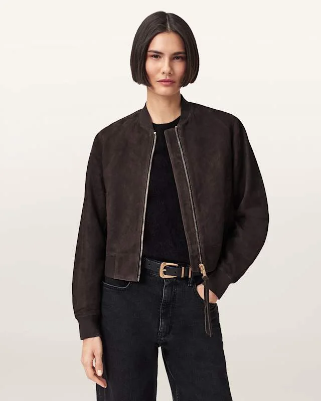 Orten Suede Bomber Jacket Bitter Brown