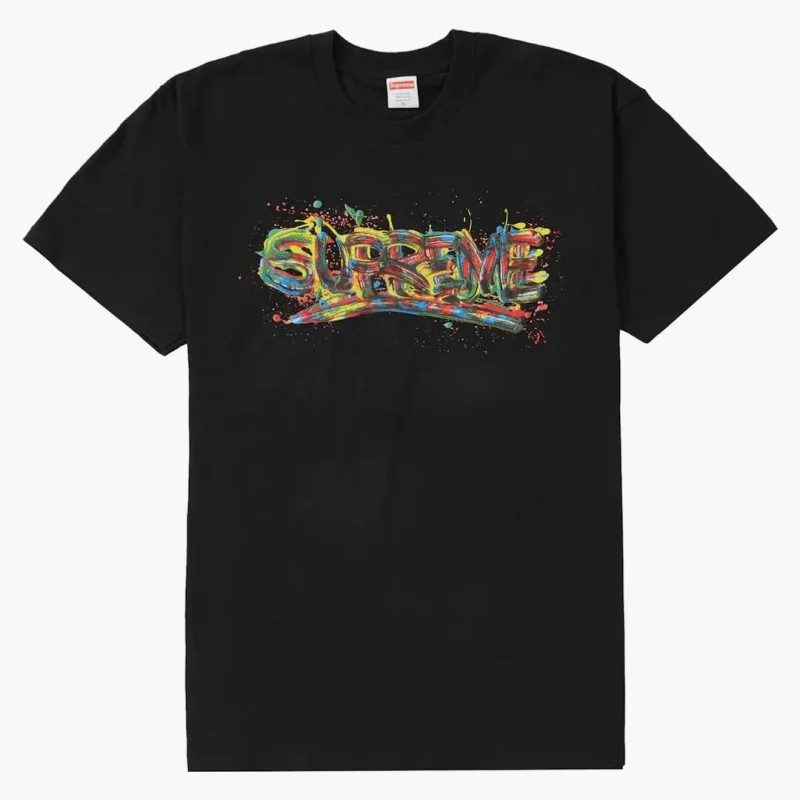 Supreme Paint Logo Tee Black