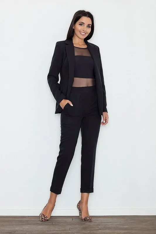 Tailored Black Wide-Leg Pants