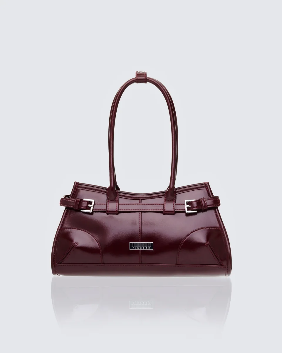 Talya Burgundy Belted Bag