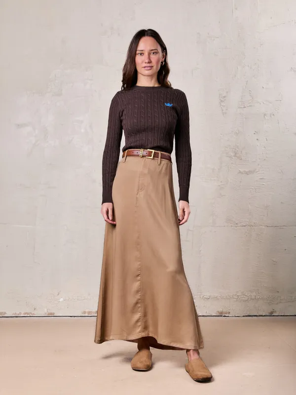 Tan A-line Skirt
