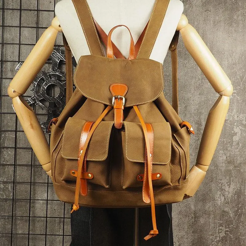Tan Cool Leather Backpack