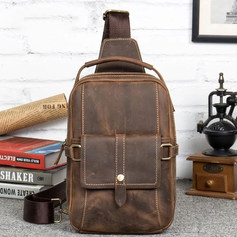 Tan Leather Crossbody Pouch