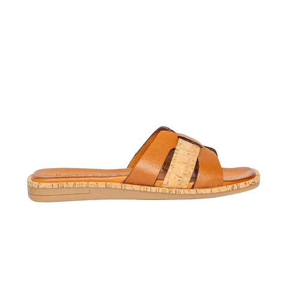 Tan Leather Slides